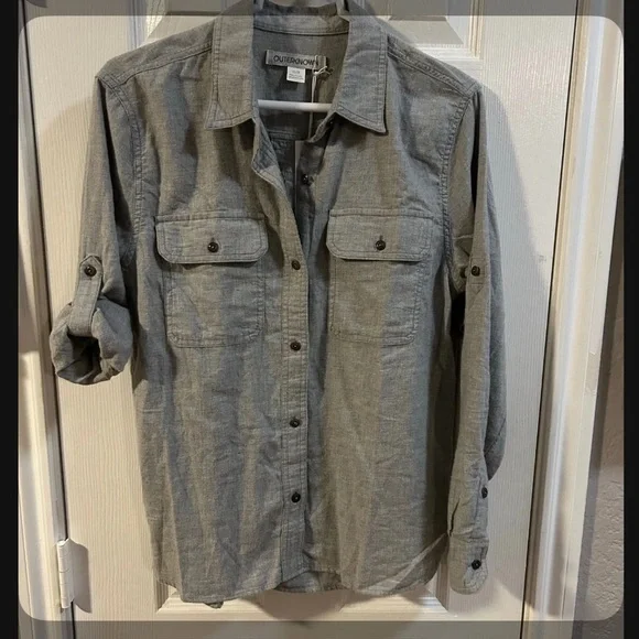 Outerknown Light Gray Casual Shirt - Picture 1 of 4